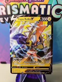 Pokemon TCG Tapu Koko V Sword & Shield 072/202 Holo Ultra Rare - Image 1