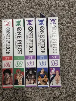 One Piece TCG 5x Starter Decks Set ST01 ST02 ST03 ST04 ST05 Mint English - Image 1