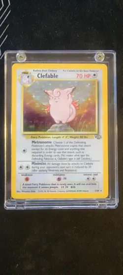 Pokemon TCG Clefable Holo Unlimited Rare Card Jungle Base Set 1/64 - Image 3