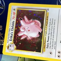 Pokemon TCG Erika's Clefable Gym Heroes Holo SWIRL Card 3/132 NM - Image 3