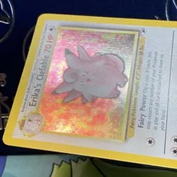 Pokemon TCG Erika's Clefable Gym Heroes Holo SWIRL Card 3/132 NM - Image 5