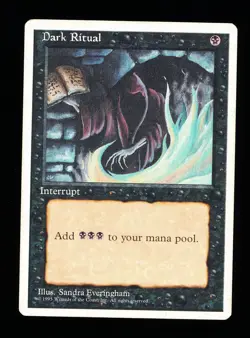 * * 1x Dark Ritual x1 * * 4th Edition MTG HP Heavily Played - Image 1