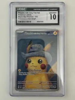Pikachu with Grey Felt Hat (Pokemon x Van Gogh collaboration) CGC 10 Gem Mint - Image 1