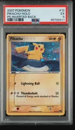 PSA 5 Pikachu Pop Series 5 Holo Inverted Back Error 2007 #12/17 Wailmer Holo - Image 2