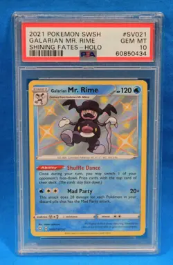 2021 POKEMON SWSH # SV021 GALARIAN MR. RIME - HOLO PSA 10 GEM MT # 60850434 - Image 1