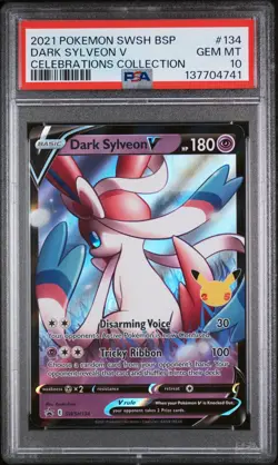 Pokemon TCG Dark Sylveon V PSA 10 GEM MINT SWSH134 Black Star Promo - Image 1
