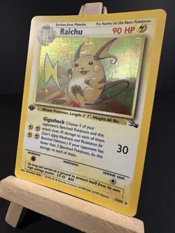 NM Pokemon TCG Holographic Raichu Fossil 14/62 1st Edition Holo Rare - Image 2