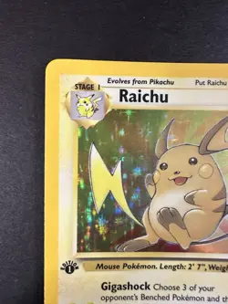 NM Pokemon TCG Holographic Raichu Fossil 14/62 1st Edition Holo Rare - Image 5