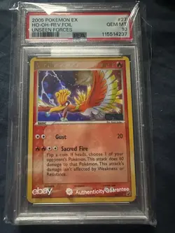 Pokemon Ho-Oh EX Unseen Forces Reverse Holo Rare #27 PSA 10 Gem Mint - Image 1