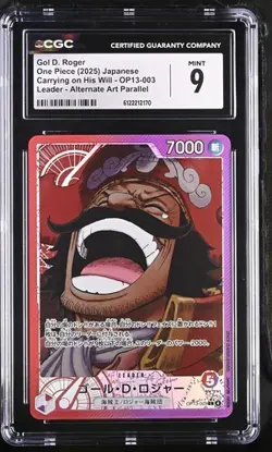 ✨✨ CGC 9 One Piece Gol D. Roger OP13-003 L Alternate Art Parallel Jpn - Image 1