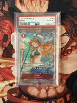 2022 One Piece OP01-Alternate Art #016 Nami Pre-Errata (Alpha) PSA 10 GEM MINT - Image 1