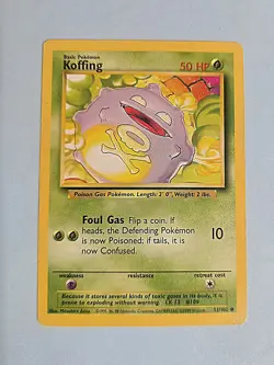 1999 Koffing 51/102 - Base Set - LP Pokemon Card - WotC - Image 1