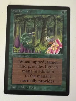 Magic the Gathering MTG Beta Wild Growth LP (Beta Bob) - Image 1