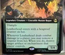 Leatherhead, Swamp Stalker - Foil Extended Art - MTG TMT Ninja Turtles - In Hand - Image 5