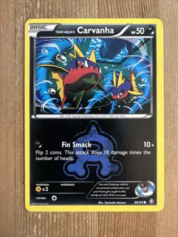 Pokemon TCG Team Aqua's Carvanha Double Crisis 20/34 Regular Common LP - Image 1