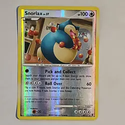 💥 2009 Pokemon Platinum Rising Rivals Snorlax Reverse Holo #33/111 - NM - Image 1