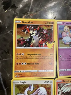 Pokemon TCG Holo Rare 25th Celebrations Cards Lugia, Reshiram, Groudon & Cosmog - Image 3
