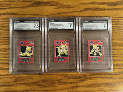 CGC 1997 Mini Carddass Pokemon Abra Kadabra Alakazam Evo Line Sequencial Set - Image 1