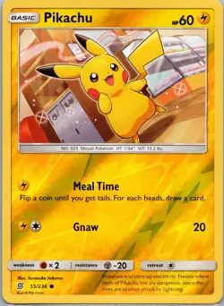 Pokemon TCG Pikachu 55/236 Unified Minds Rev Holo NM - Image 1