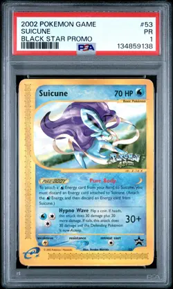 2002 POKEMON GAME PROMO BLACK STAR #53 SUICUNE PSA 1 - Image 1