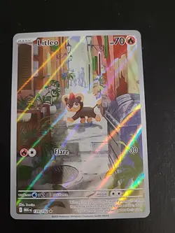 Litleo 139/132 Illustration Rare Pokemon Mega Evolution Full Art Holo NM - Image 1