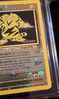 ✨2003 Pokemon Electabuzz Best Of Game WINNER Cut Off SWIRL 🌀 CGC / PSA 9✨ - Image 3