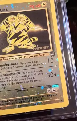 ✨2003 Pokemon Electabuzz Best Of Game WINNER Cut Off SWIRL 🌀 CGC / PSA 9✨ - Image 5