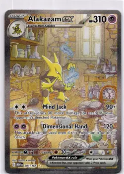 Pokemon Alakazam ex 201/165 Scarlet & Violet 151 Secret Illustration Rare NM - Image 1