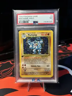Pokemon TCG Machamp Base Set 8/102 Holo 1st Edition PSA 7 - Image 1