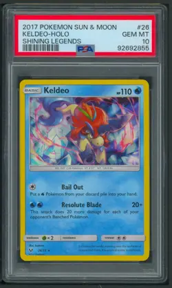 Pokemon Sun & Moon Shining Legends Keldeo Holo 26/73 PSA 10 - Image 1