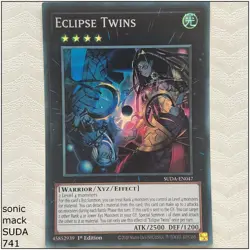 Eclipse Twins - SUDA-EN047 - Super Rare 1st Edition Yugioh - Image 1
