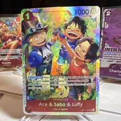 Ace & Sabo & Luffy OP13-007 Carrying on His Will Super Rare Foil One Piece Card… - Image 1