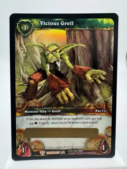 World of Warcraft TCG Vicious Grell Unused Loot Card (Grell Moss) - Image 1