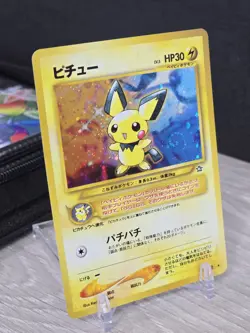 Pokemon Card Pichu No.172 Japanese Neo Genesis 2000 Holo Rare Vintage Swirl - Image 1