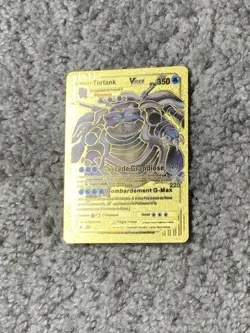 Blastoise VMax HP350 Rare French Gold Accent Foil Fan Art Cards - Image 2