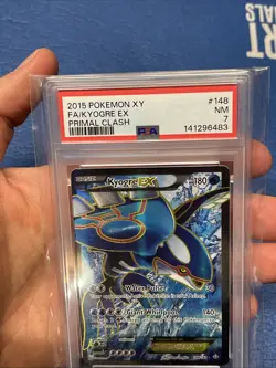 KYOGRE EX POKEMON 148/160 2015 XY PRIMAL CLASH FULL ART ENGLISH PSA 7 NM CARD - Image 2