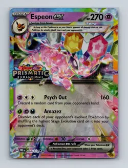 Espeon ex 034 Pokemon Prismatic Evolutions Rare Stamped Promo Card READ (a) - Image 1