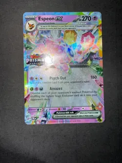 Espeon ex 034 Pokemon Prismatic Evolutions Rare Stamped Promo Card READ (a) - Image 3
