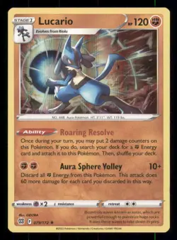 Lucario SWSH09: Brilliant Stars #079/172 Holo Rare Holo Pokemon NM - Image 1