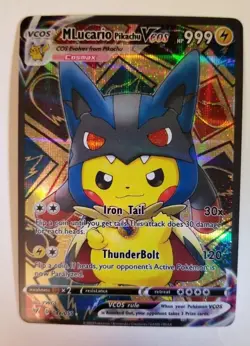 Pikachu Mega Lucario Cosplay Pokemon ACG HOLO Card - Image 1