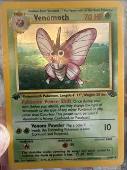 Venomoth 13/64 Holo 1st Edition Jungle Pokemon - Image 1
