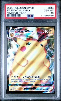 Pokemon Sword & Shield Vivid Voltage 044 Full Art/Pikachu Vmax PSA 10 GEM MINT - Image 1