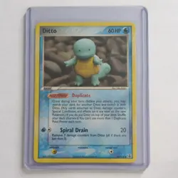 Pokemon Ditto 64/113 2005 EX Delta Species Basic 60HP Spiral Drain Duplicate TCG - Image 1