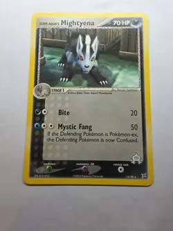 Team Aqua's Mightyena 15/95 Pokemon TCG Team Magma vs Team Aqua Non Holo Rare NM - Image 1