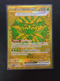 Pokemon TCG Teal Mask Ogerpon EX Prismatic Evolutions 177/131 Hyper Rare Gold - Image 1