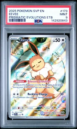 2025 POKEMON SVP EN-SV BLACK STAR PROMO #173 EEVEE PSA 9 - Image 1