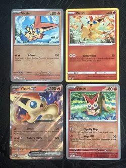 Pokemon TCG Victini 4 Card Holo Bundle (English) - NM/LP - Image 1