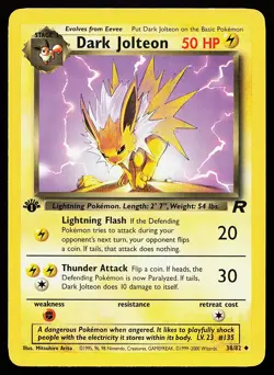 Dark Jolteon 38/82 Uncommon 1st Edition Team Rocket Pokemon Card - Image 1