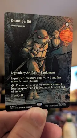 1x Donnie's Bo - Shadowspear BORDERLESS NM TMNT Magic MTG x1 - Image 1
