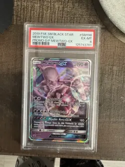 Pokemon Mewtwo GX SM Black Star Promo SM196 Holo PSA 6 2019 English TCG - Image 1